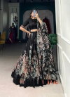 LNB 1225 Black Colour Tussar Silk Floral Print Lehenga Choli Wholesalers In Surat